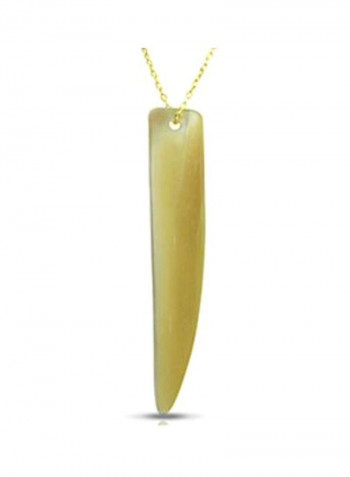 2-In-1 18 Karat Gold Fang Shape Pendant Necklace And Chain Bracelet Set