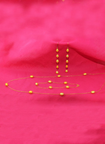 10 Karat Gold Pearls 3 Piece Jewellery Set