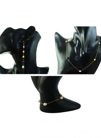 10 Karat Gold Pearls 3 Piece Jewellery Set