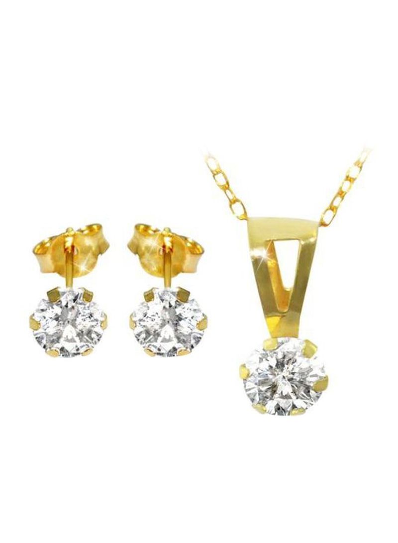 3-Piece 18 Karat Gold Diamond Jewellery Set