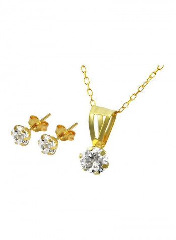 3-Piece 18 Karat Gold Diamond Jewellery Set