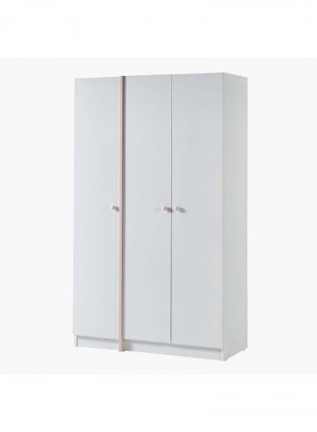 3-Door Wardrobe White 105 x 48 x 179cm