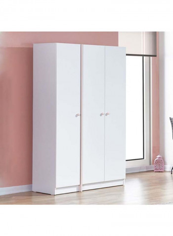 3-Door Wardrobe White 105 x 48 x 179cm