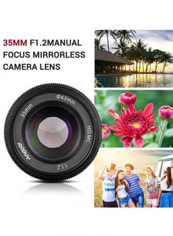 Manual Focus Camera Lens 6.2x6x4.4cm Black/Silver