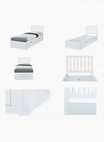 Patara Single Bed With 4-Drawers White 90 x 200centimeter