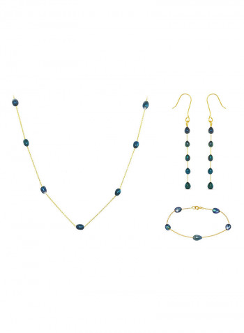 10 Karat Gold Pearls 3 Piece Jewellery Set