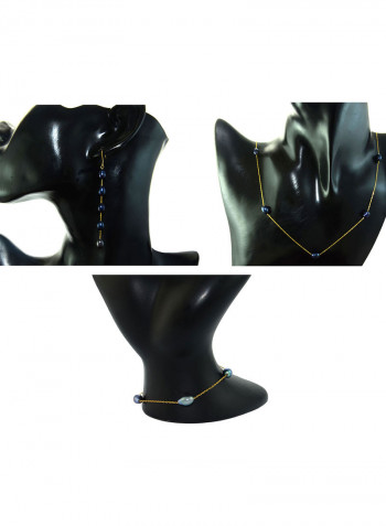 10 Karat Gold Pearls 3 Piece Jewellery Set
