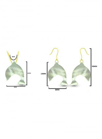 18 Karat Gold Dolphin Shape Pearl Jewellery Set