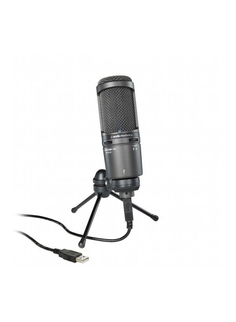 Plus Cardioid Condenser USB Microphone 162x52millimeter Black