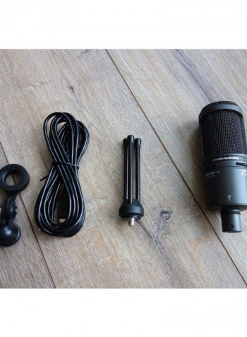 Plus Cardioid Condenser USB Microphone 162x52millimeter Black