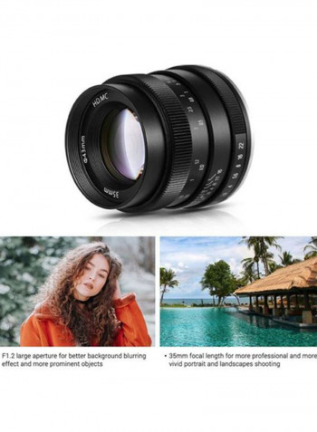 Manual Focus Camera Lens 6.2x6x4.4cm Black/Clear