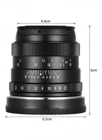 Manual Focus Camera Lens 6.2x6x4.4cm Black/Clear