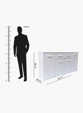 Particle Board Sideboard White 160x85x39centimeter