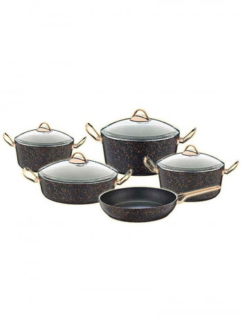 9-Piece Granite Cookware Set Gold