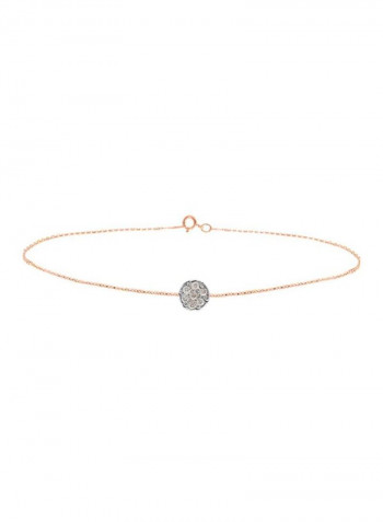 18 Karat Gold Diamond Studded  Solitaire Bracelet