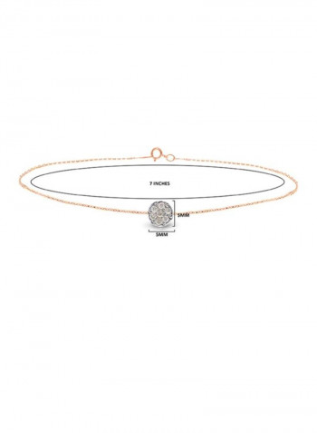 18 Karat Gold Diamond Studded  Solitaire Bracelet