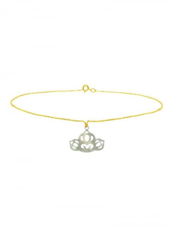 Pack Of 2 18 Karat Gold Tiara Shape Mother Of Pearl Pendant Necklace And Chain Bracelet Set