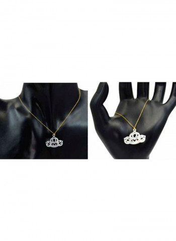 Pack Of 2 18 Karat Gold Tiara Shape Mother Of Pearl Pendant Necklace And Chain Bracelet Set
