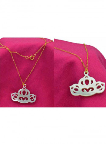 Pack Of 2 18 Karat Gold Tiara Shape Mother Of Pearl Pendant Necklace And Chain Bracelet Set