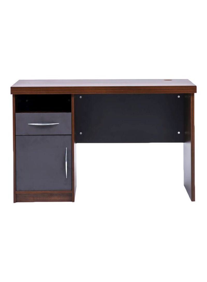 Recardo Office Table With Pedestal Walnut/Black