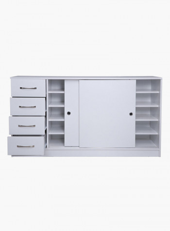 30 Pairs Cabinet Shoe Rack Highgloss White 170 x 90 x 39centimeter