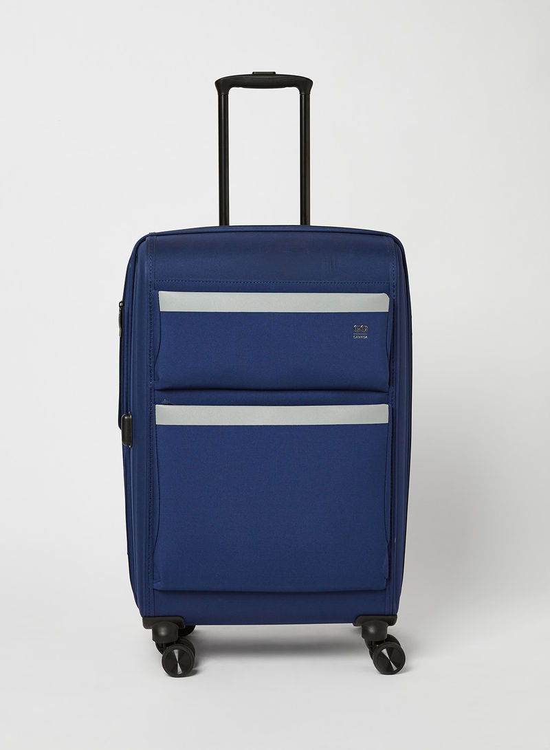 4-Wheels Soft Cabin Luggage Trolley Bag Blue