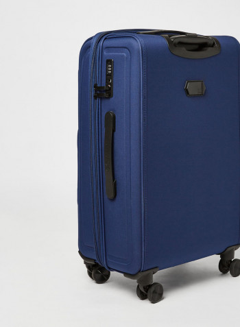 4-Wheels Soft Cabin Luggage Trolley Bag أزرق