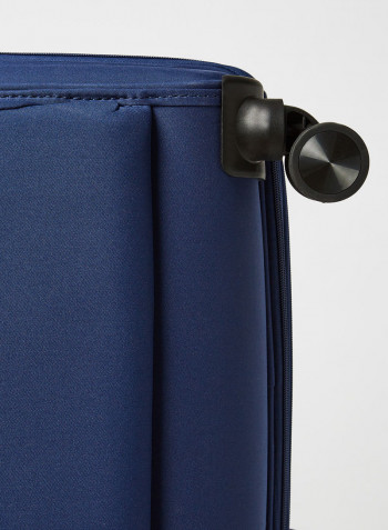 4-Wheels Soft Cabin Luggage Trolley Bag أزرق