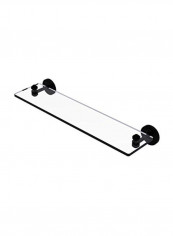 South Beach Collection Vanity Beveled Edges Glass Shelf Clear/Black 22inch