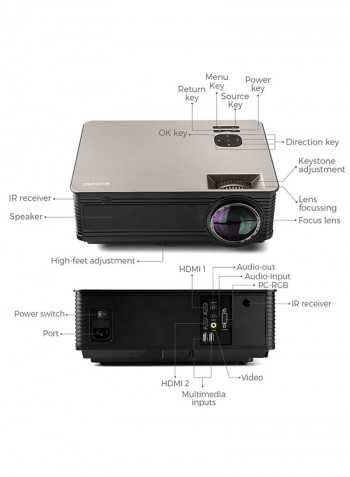 Android Home Theater Projector - 4000 Lumens M5 Android Black