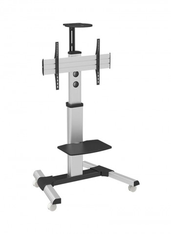 TV Floor Stand With DVD Rack And Camera Holder 37-75''inch Silver/Black