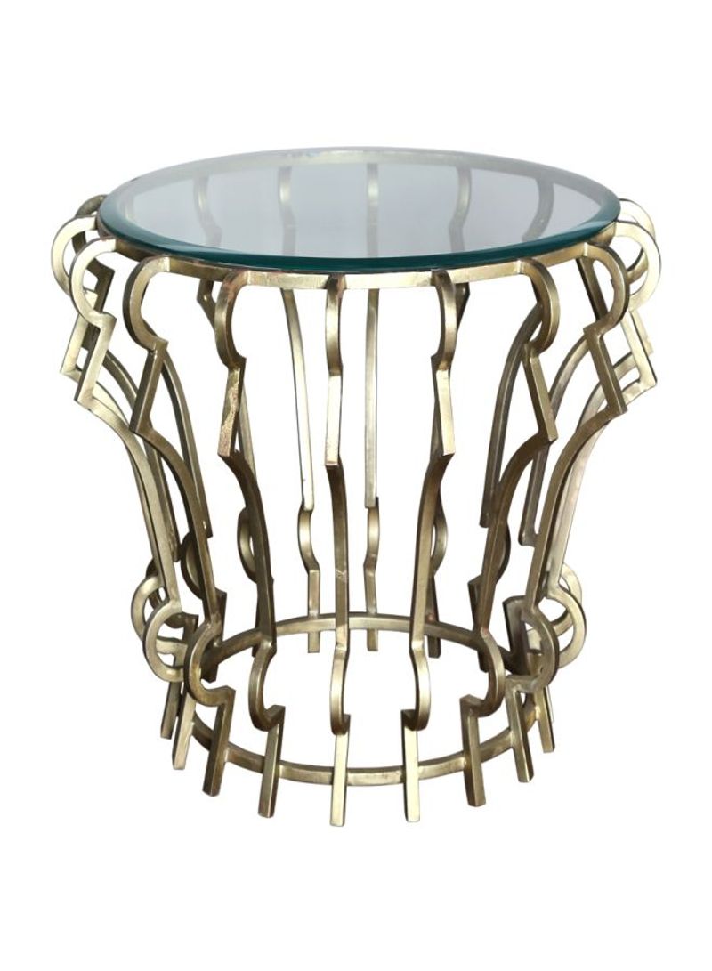 Donahue End Table Gold/Clear 45x45x49cm