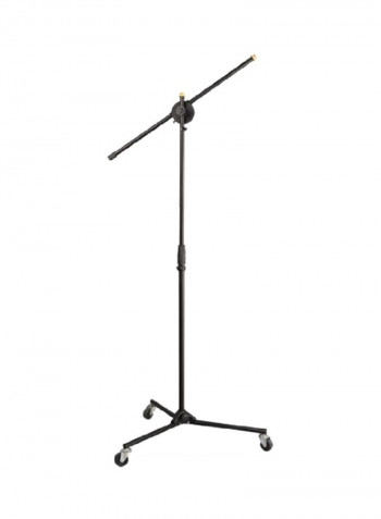 Universal Rolling Wheel Tripod Microphone Stand PMKS22 Black