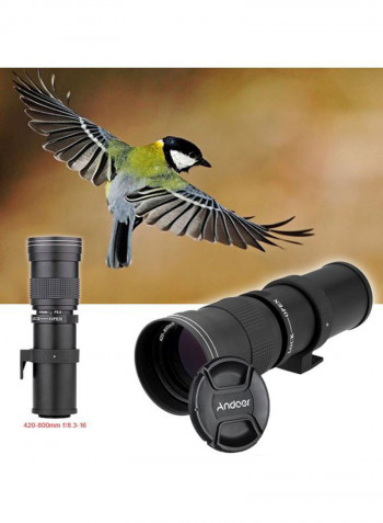 Telephoto Manual Zoom Lens With T-Mount Black/Clear