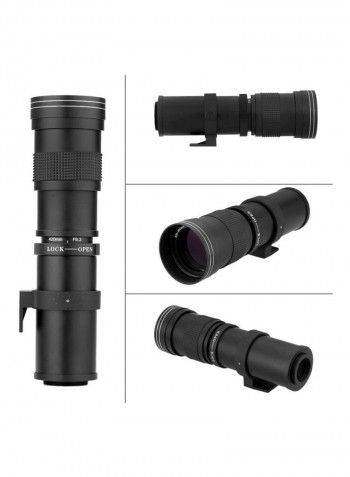 Telephoto Manual Zoom Lens With T-Mount Black/Clear