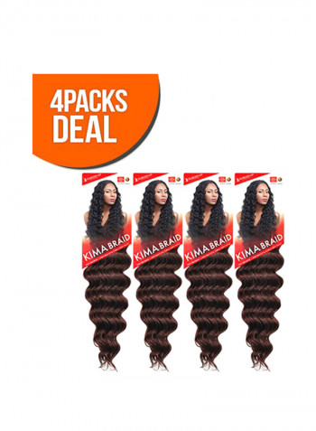 Pack Of 4 Kima Ocean Wave Braids Brown
