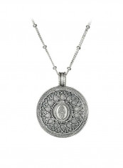925 Sterling Silver Hamsa Mandala Pendant Necklace