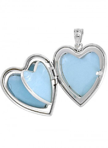 925 Sterling Silver Heart Shaped Locket Pendant
