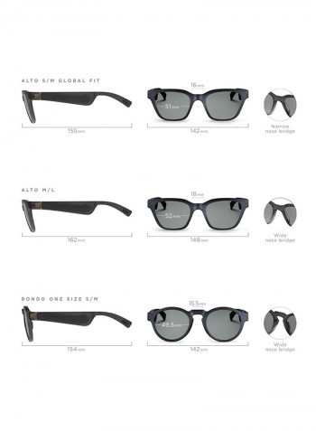 Alto Frames Low Bridge Audio Sunglasses Black