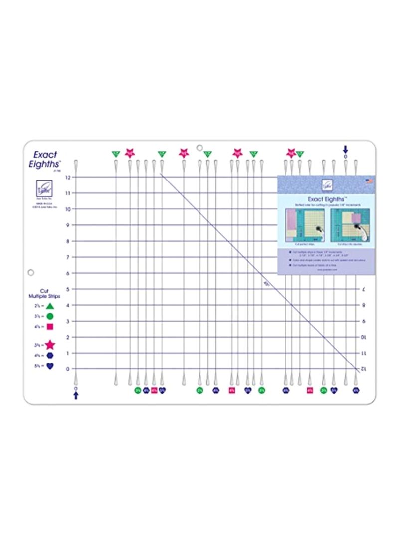 Exact Eighths Ruler White/Pink/Green