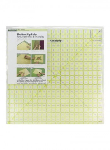 Non-Slip Diamond Free Quilter's Ruler Green/White/Black