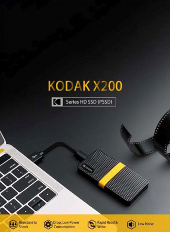 محرك أقراص صلبة خارجية SSD من سلسلة X200 1تيرابايت أسود/ أصفر