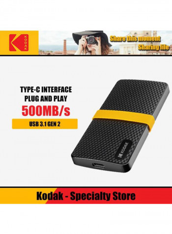 X200 Series SSD External Hard Drive 1TB Black/Yellow