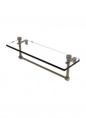 Foxtrot Vanity Integrated Towel Bar Glass Shelf Clear/Gold 16inch