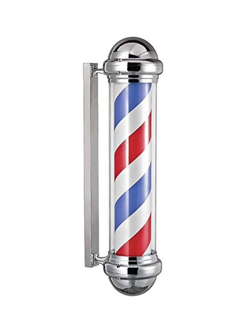 Chrome Plated Barber Pole Silver/Red/Blue 63x9.1x12.2inch