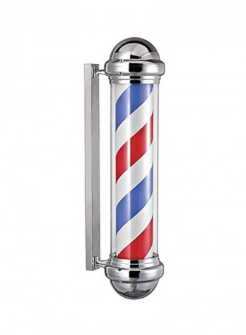 Chrome Plated Barber Pole Silver/Red/Blue 63x9.1x12.2inch