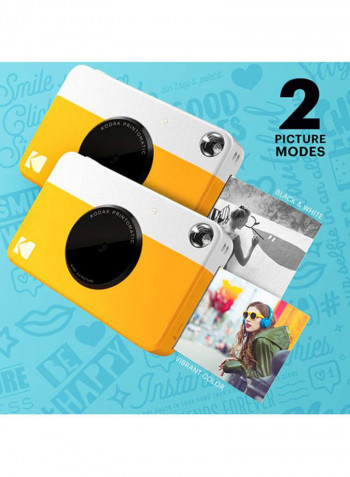 Printomatic Instant Print Camera 10MP Yellow And Accessory Bundle