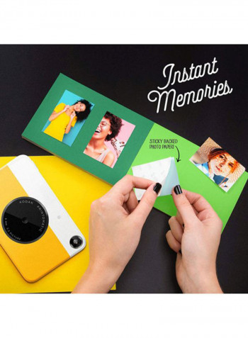 Printomatic Instant Print Camera 10MP Yellow And Accessory Bundle