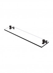 Vanity Beveled Edges Glass Shelf Black/Clear 22inch