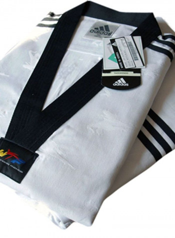 Adi-Supermaster II Taekwondo Uniform - White/Black, 200cm 200cm